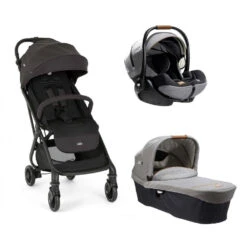 Joie Pack Trio Poussette Tourist Shale + Siège Auto I-level Recline Signature Carbon + Nacelle Ramble Signature Xl Carbon