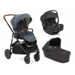 Joie Pack Trio Poussette Versatrax Lagoon + Siège Auto I-gemm 3 Shale + Nacelle Ramble Shale